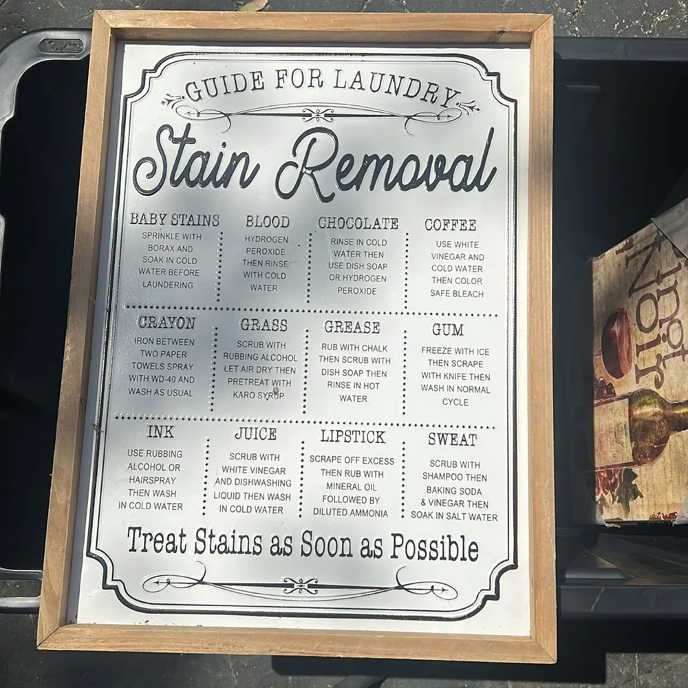 Guide for Laundry Stain Removal Sign - Picture 2 of 5